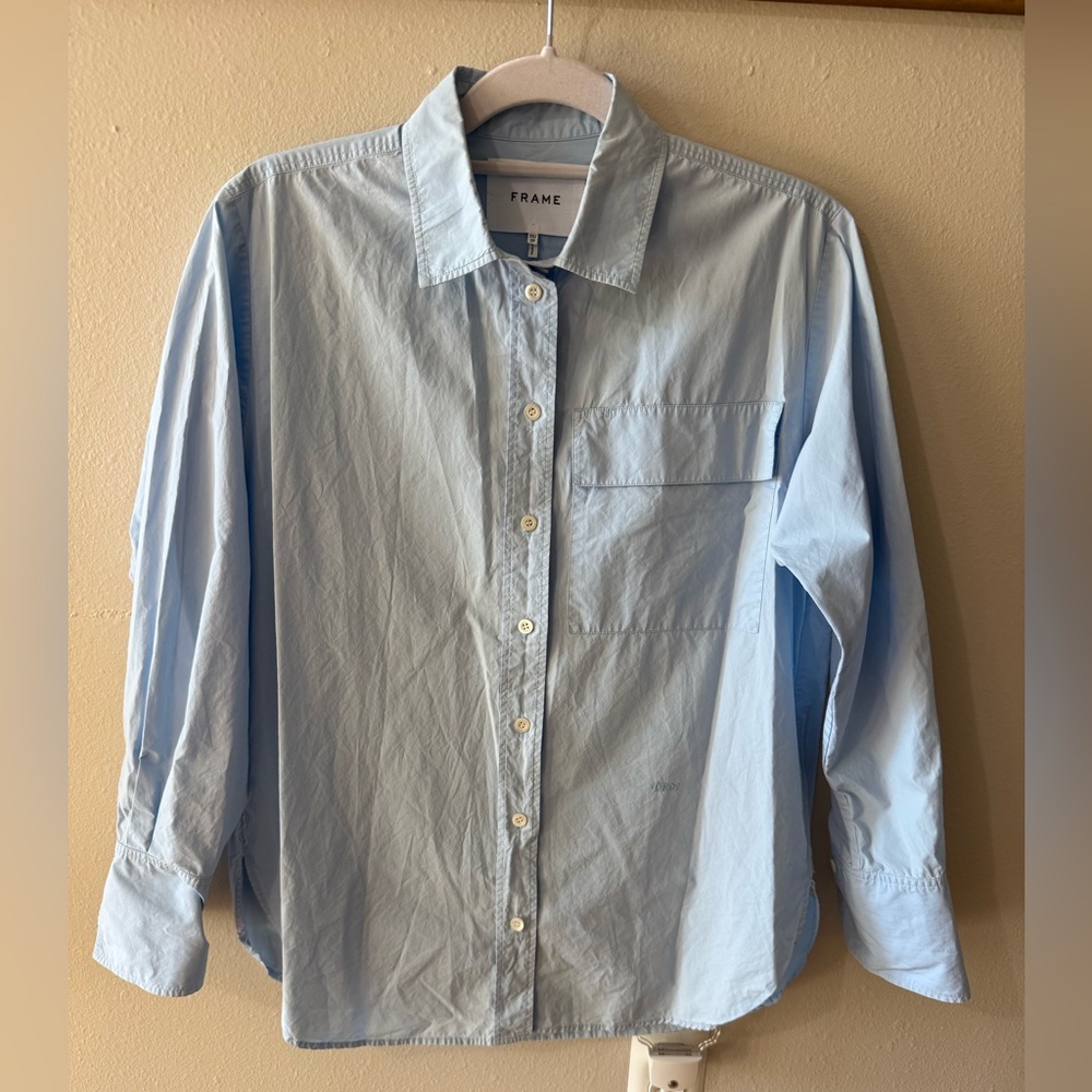FRAME women’s The Boy Shirt- Size XS light blue